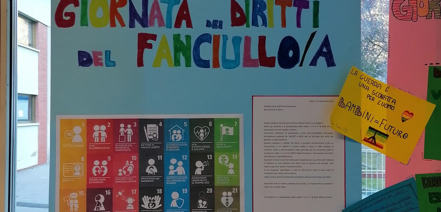 Immagine di GIORNATA INTERNAZIONALE DELL’INFANZIA E DELL’ADOLESCENZA – 20 novembre 2023 SSPG Storo