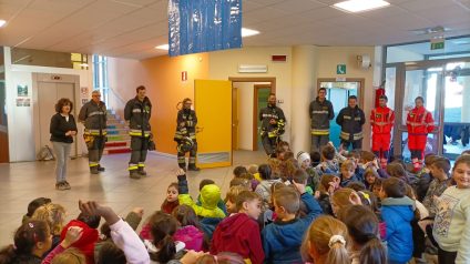 Immagine di Prova di Evacuazione con la collaborazione dei Vigili del Fuoco e del Servizio di Ambulanza