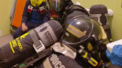 Immagine di Prova di Evacuazione con la collaborazione dei Vigili del Fuoco e del Servizio di Ambulanza